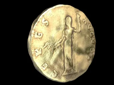 Ancient gold and silver coins 3D model