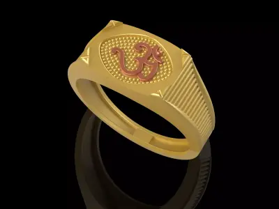 Om Finger Ring-003 3D print model