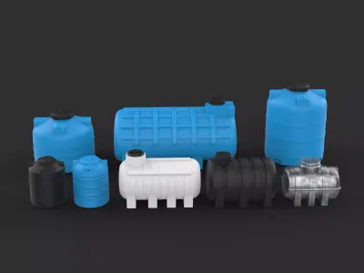 plastic water tank set 3D model
