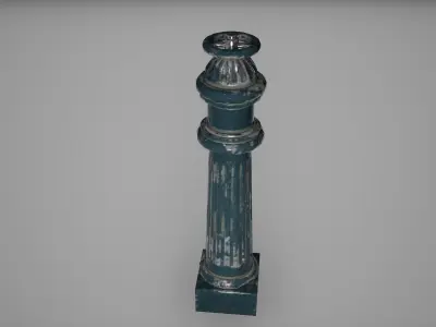 Hydrant Low Poly Game Ready wooden pole Low-poly 3D model