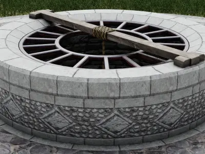 Medieval Well Low-poly 3D model
