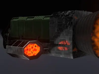 Low-Poly Sci-Fi Spaceship 3D model