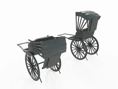 Old style Indian rickshaw 3D model
