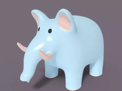 Cartoon Elephant 2 Low-poly 3D model