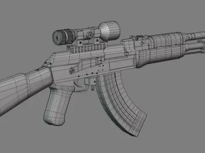 AK47 Kalashnikov aged 3D model