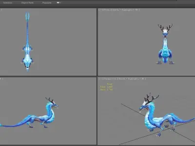 Ice Dragon - Chinese Dragon Low-poly 3D model