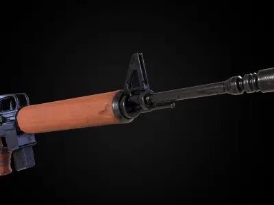 rifle two ar - rifles Low-poly 3D model