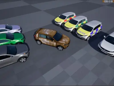 KIA Sportage SUV 3D Model with interior low poly Low-poly 3D model