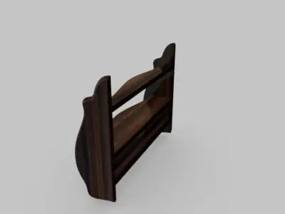Antique Shelf Low-poly 3D model