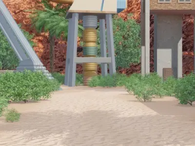 Desert Mining Town 3D model