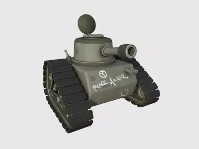 War Tank Cartoon A12 Peacemaker - Military Vehicle Low-poly 3D model