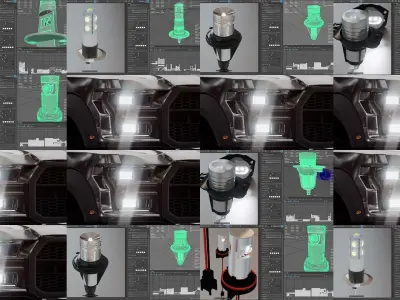 Automotive lighhtbulbs 3D Model Pack