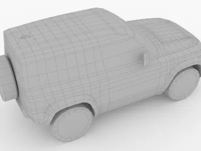 SUV 5 low poly car collection 3D Model Pack