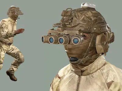 US Soldier Rigged GAME READY 01 Low-poly 3D Model 3D model