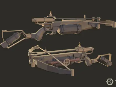 Steampunk Weapons LowPoly Pack Low-poly 3D model