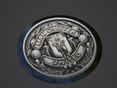 manchester united Football Medallion 3D print model