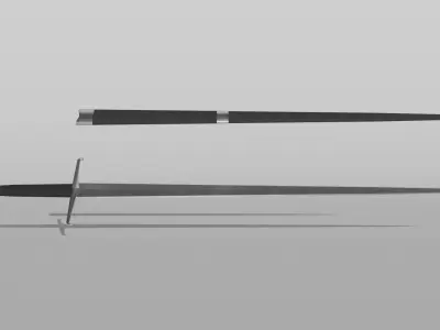 Longsword sword and dagger Low-poly 3D model