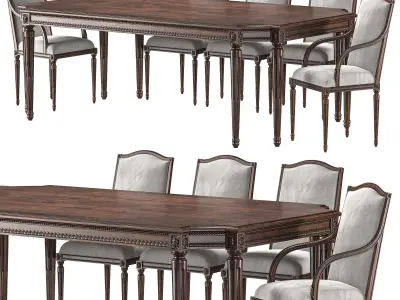 chairish table and chair art 4353 3D model