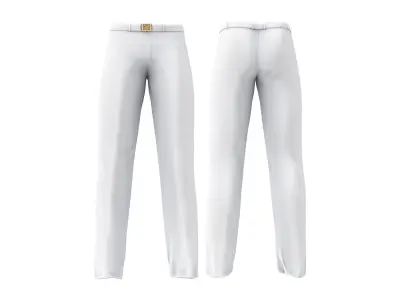 Men Summer White Navy Officer Military Uniform Outfit Low-poly 3D model