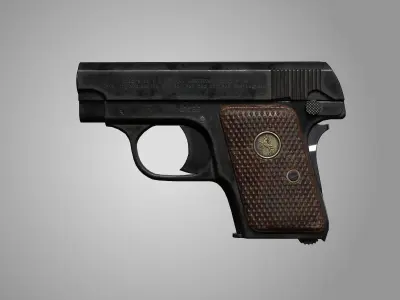 Colt Model 1908 Vest Pocket cal 25 Low-poly 3D model