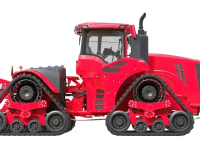 Tracked Agricultural Tractor  Low-poly 3D model