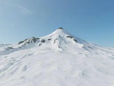Iconic snowy volcano 3D model