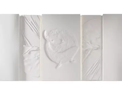 Embossed wall panels with backlight 3D model
