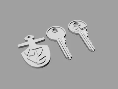 TARDIS Keys Replica Collection Miniatures 3D Model Pack