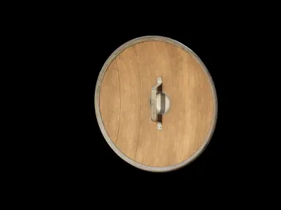 Shield 2 wooden Low-poly 3D model