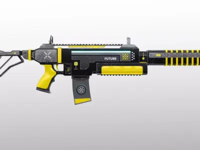 Sci-Fi Rifle Low-poly 3D model shop
