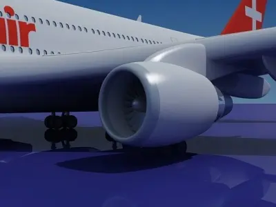 Swiss Air 3D Airbus A380 3D model