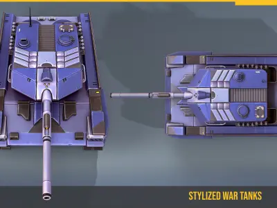 Stylized Tank Leopard 2 Low-poly 3D model