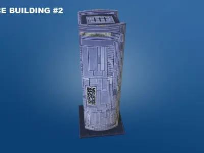 Low Poly Sci-Fi Building 4 - Mega - Pixel City 3D Asset Pack Low-poly 3D model