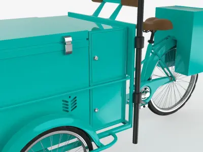 Retro Ice Cream Tricycle 3D model