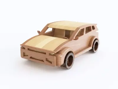 Wooden toy car 11 3D model