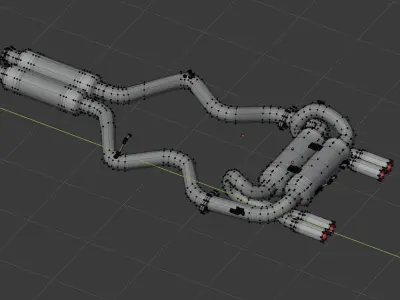 Tuning exhaust system car 3D model