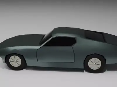 Classic car Low Poly Game-Ready Vehicle FBX OBJ Low-poly 3D model