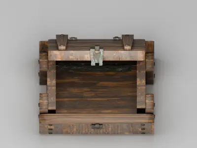 Treasure Chest -  wooden 3D model   3D model