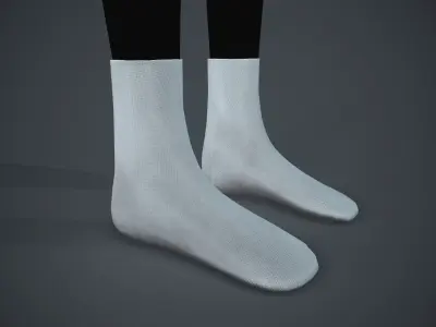 White Socks Style 4  Low-poly 3D model