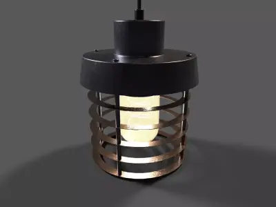 industrial ceiling lamp Low-poly 3D model purchase