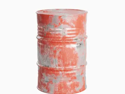 Painted Steel Barrel Set  3D model