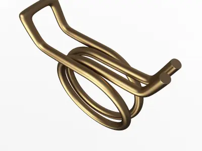 Double Wire Spring Hose Clamp Gold Low-poly 3D model