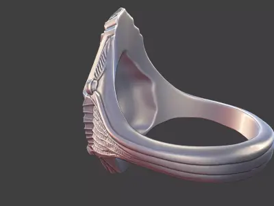 futuristic tribal geometric ring 3D print model
