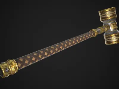 Fantasy Great Hammer 01 Low-poly 3D model
