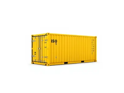Yellow Shipping Container Model Pack with Various LODs Low-poly 3D model