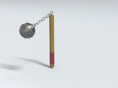 laos Game Medieval Flail Low-poly 3D model