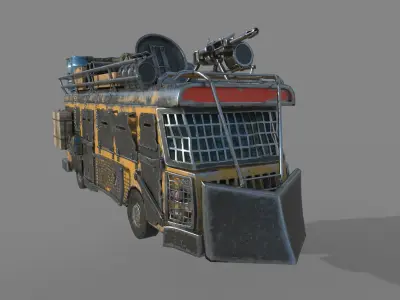 Apocalypse bus Free low-poly 3D model