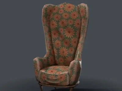 Stylized Cartoon Seat Low Poly Low-poly 3D model