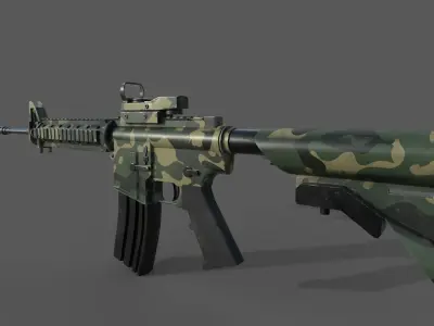 M4A1 Camo Free low-poly 3D model