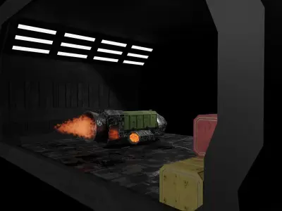 Space Ship With Landing Bay 3D model